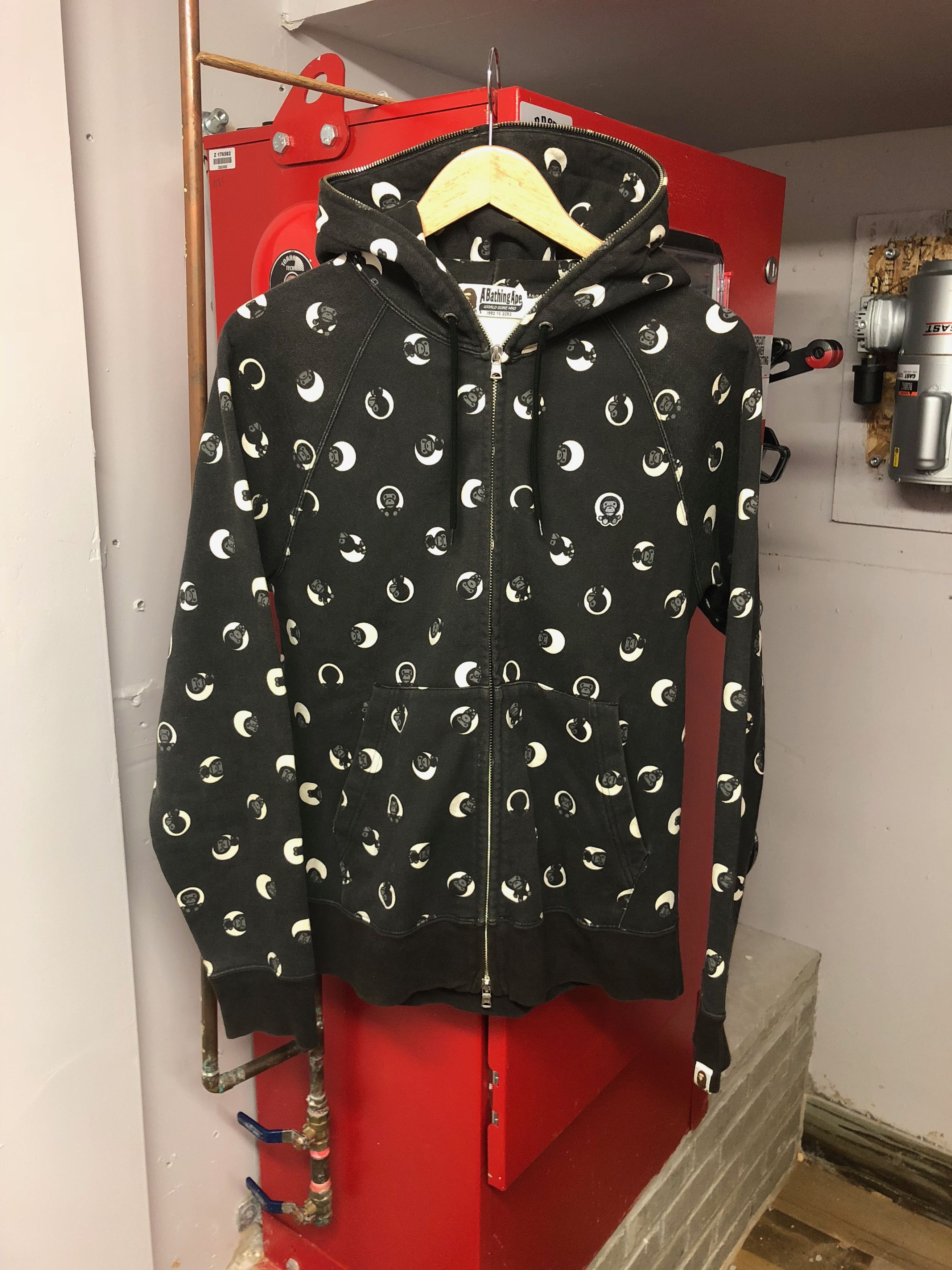 Bape OG Baby Milo Full Zip Hoodie - Charcoal | Grailed