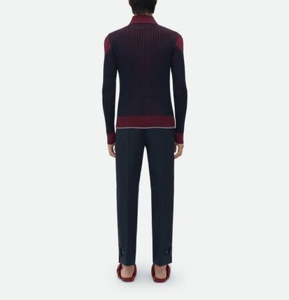 Bottega Veneta Ribbed Cotton Polo Burgundy Size US XL / EU 56 / 4 - 3 Thumbnail