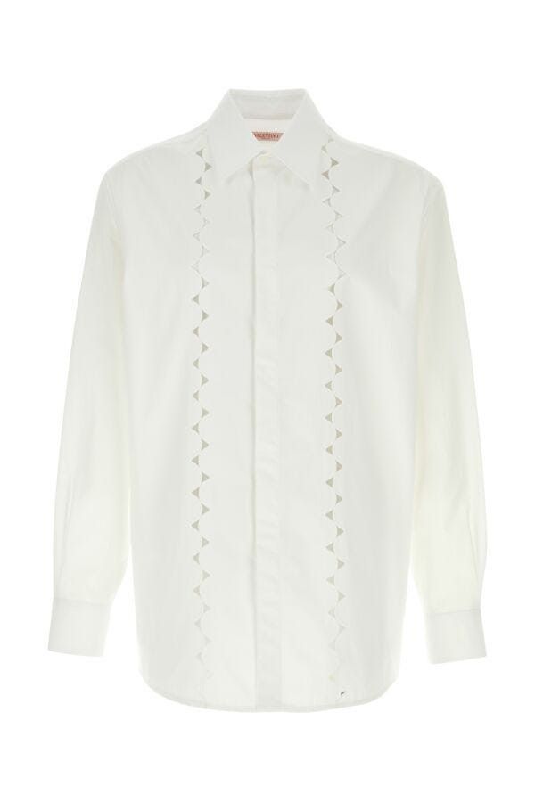 Valentino White Poplin Shirt Size US M / EU 48-50 / 2 - 3 Thumbnail