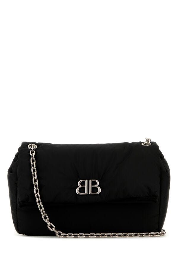Balenciaga Black Nylon Medium Monaco Shoulder Bag Size ONE SIZE - 3 Thumbnail