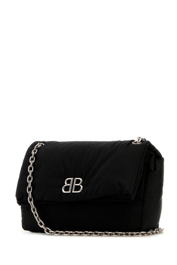 Balenciaga Black Nylon Medium Monaco Shoulder Bag Size ONE SIZE - 4 Thumbnail