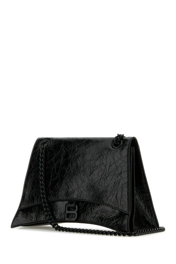 Balenciaga Black Leather Medium Crush Shoulder Bag Size ONE SIZE - 4 Thumbnail
