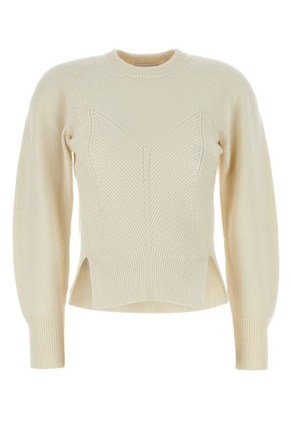 Alexander McQueen Ivory Wool Blend Sweater Size S / US 4 / IT 40 - 3 Thumbnail