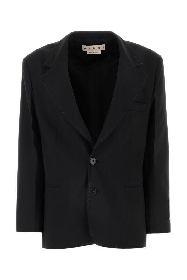 Marni Black Polyester Stretch Blazer Size S / US 4 / IT 40 - 3 Thumbnail