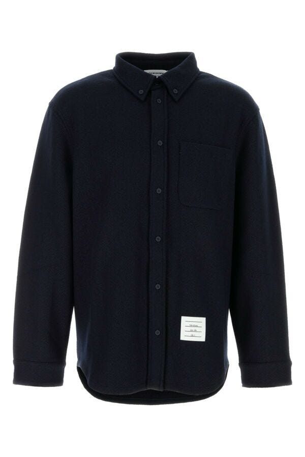 Thom Browne Midnight Blue Cotton Blend Oversize Shirt Size US S / EU 44-46 / 1 - 3 Thumbnail