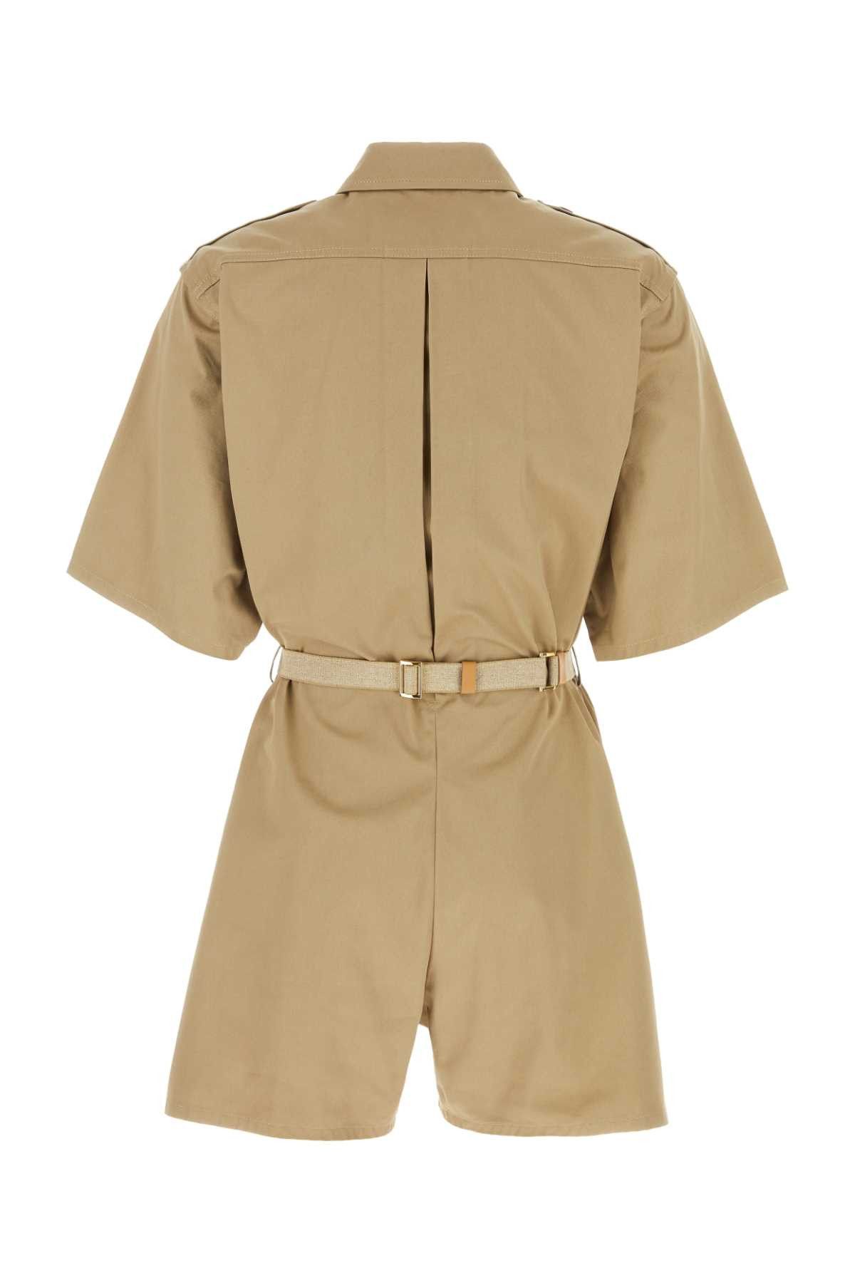 Prada Khaki Cotton Jumpsuit Size 26" / US 2 / IT 38 - 2 Thumbnail
