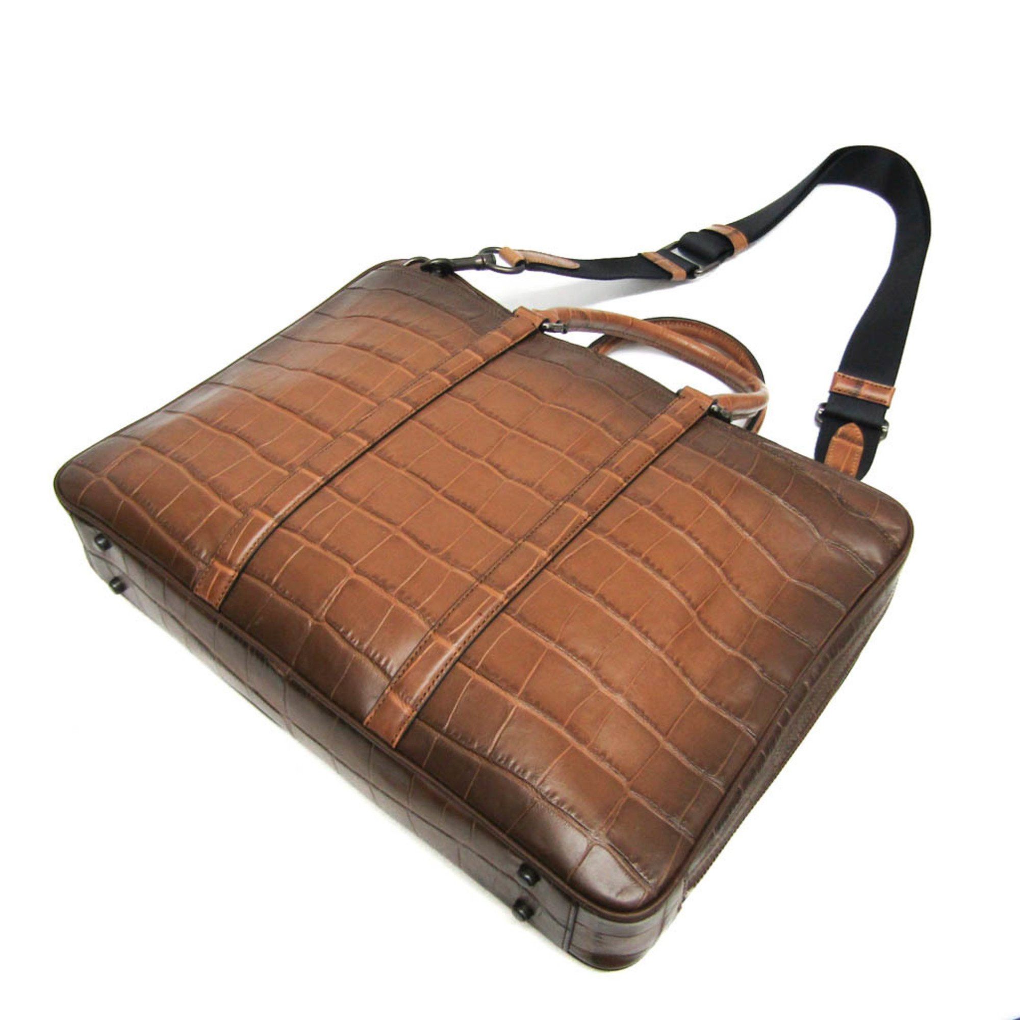 Coach Coach Metropolitan Slim 25991 Men's Leather Briefcase,Handbag,Shoulder Bag Dark Brown Size ONE SIZE - 2 Thumbnail