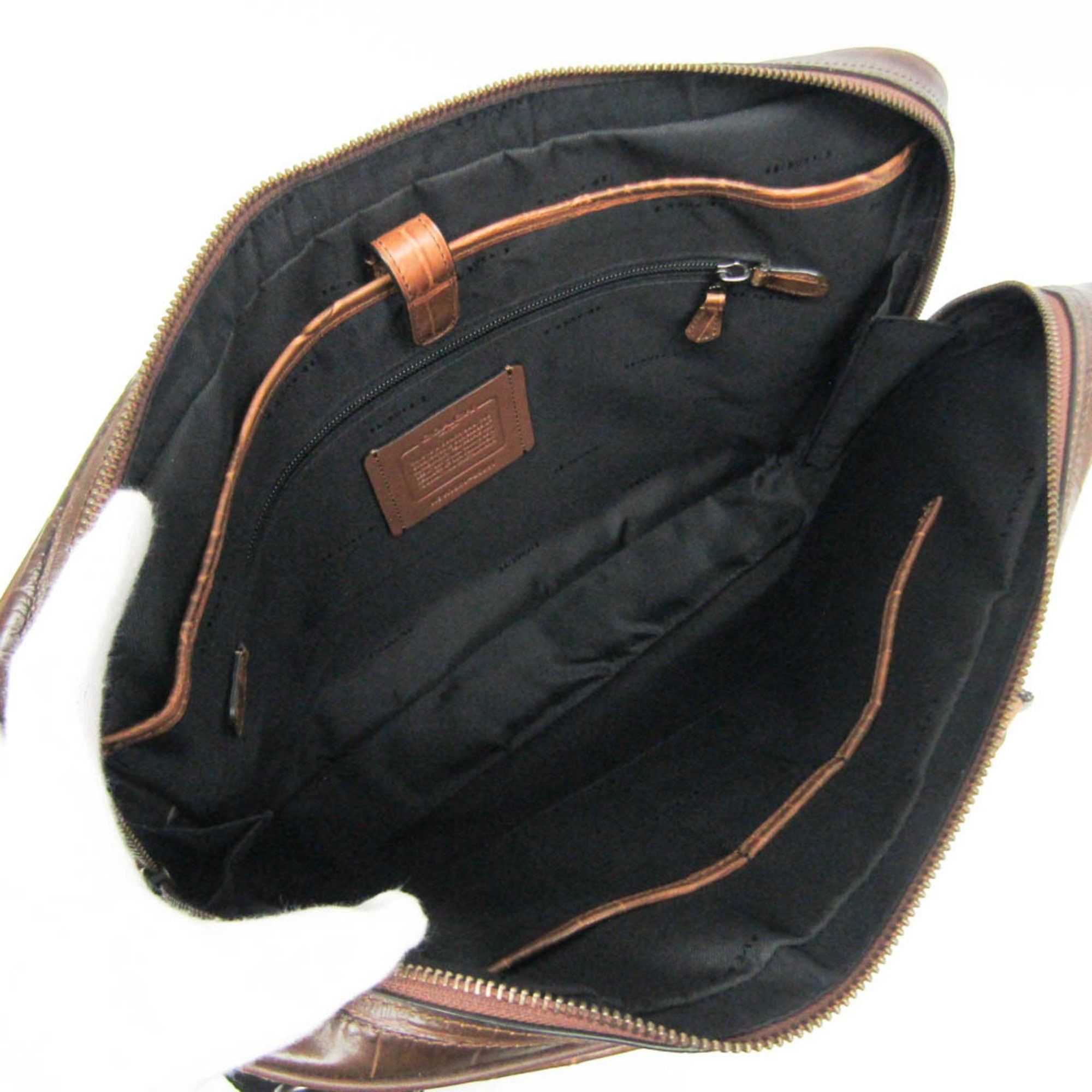 Coach Coach Metropolitan Slim 25991 Men's Leather Briefcase,Handbag,Shoulder Bag Dark Brown Size ONE SIZE - 3 Thumbnail
