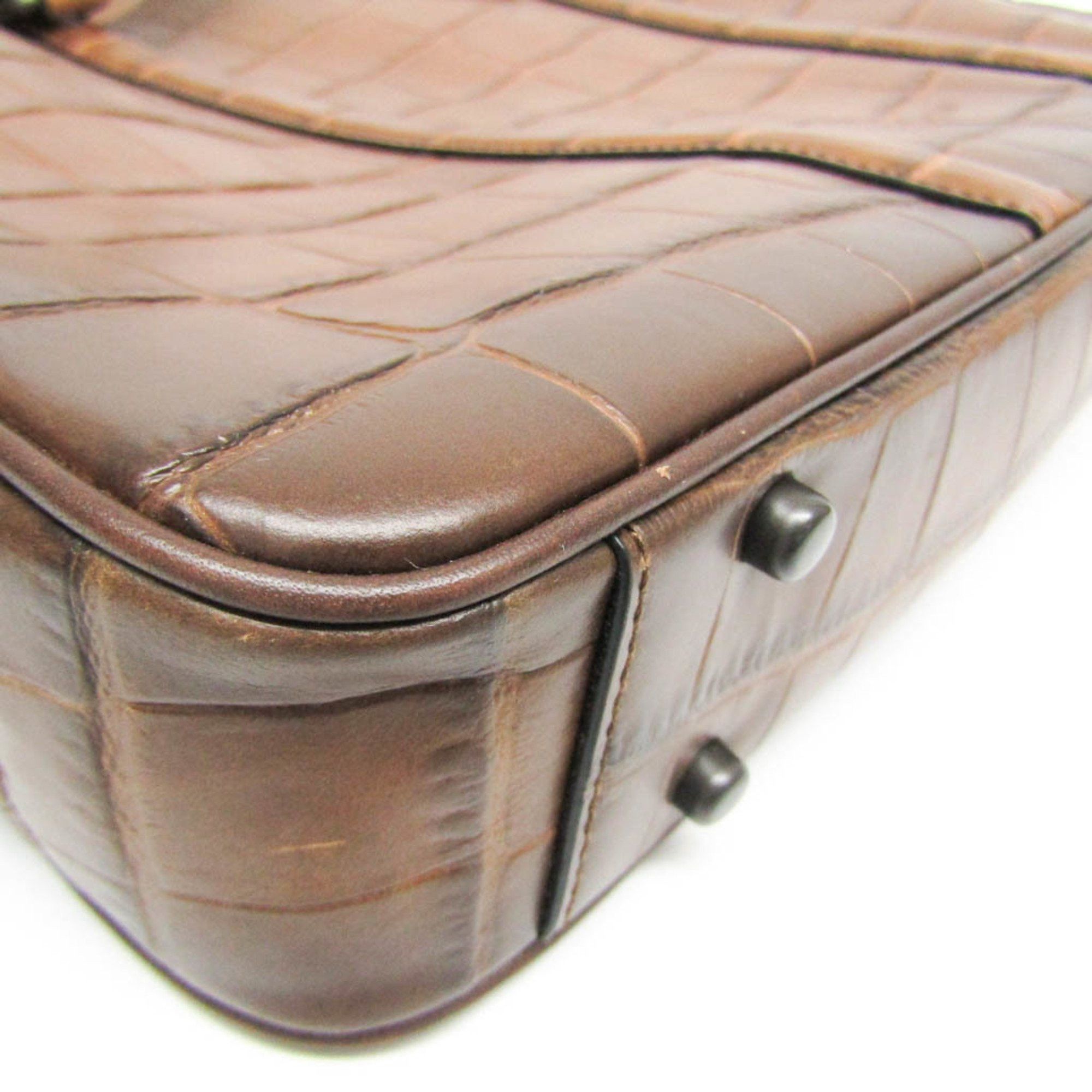 Coach Coach Metropolitan Slim 25991 Men's Leather Briefcase,Handbag,Shoulder Bag Dark Brown Size ONE SIZE - 6 Thumbnail
