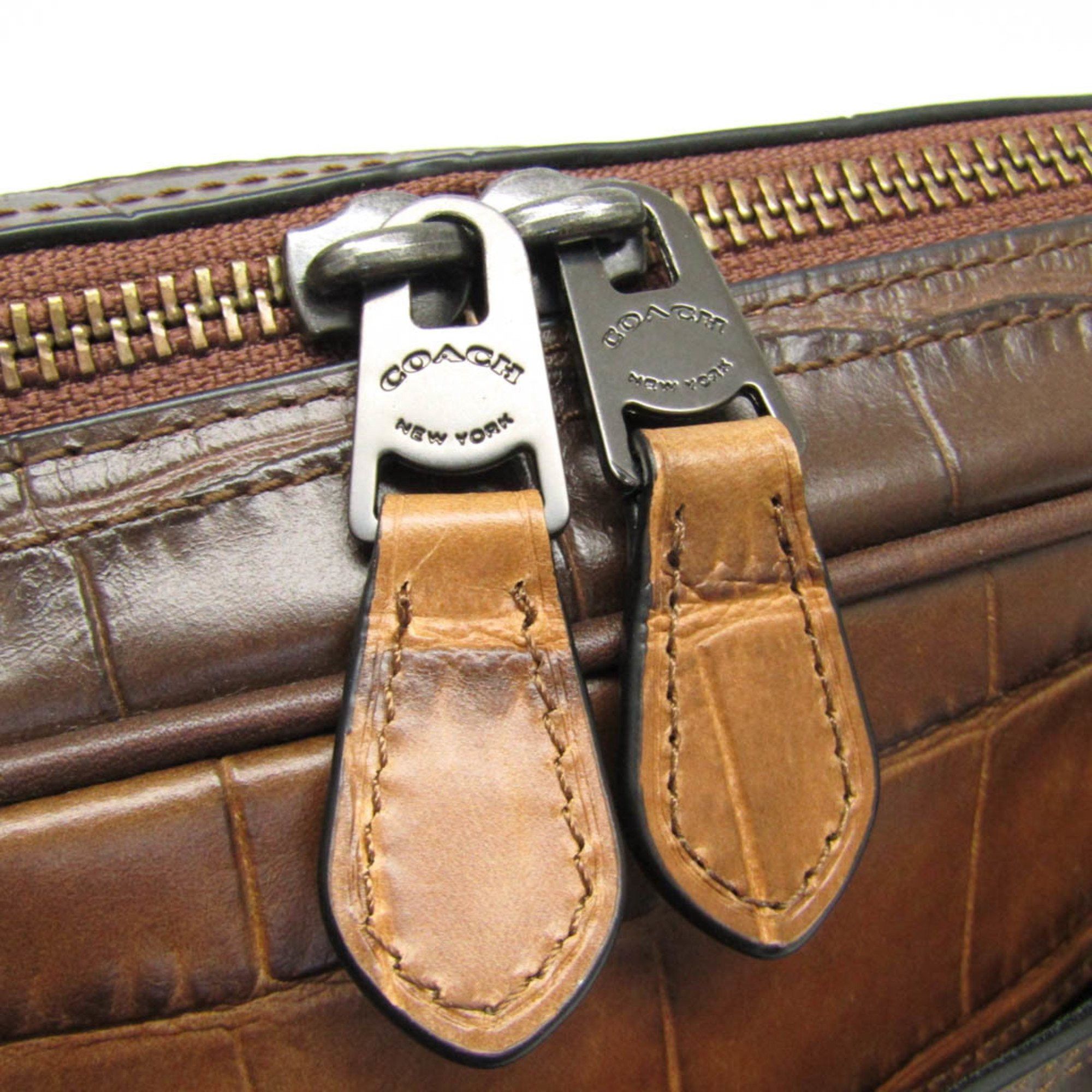 Coach Coach Metropolitan Slim 25991 Men's Leather Briefcase,Handbag,Shoulder Bag Dark Brown Size ONE SIZE - 10 Thumbnail