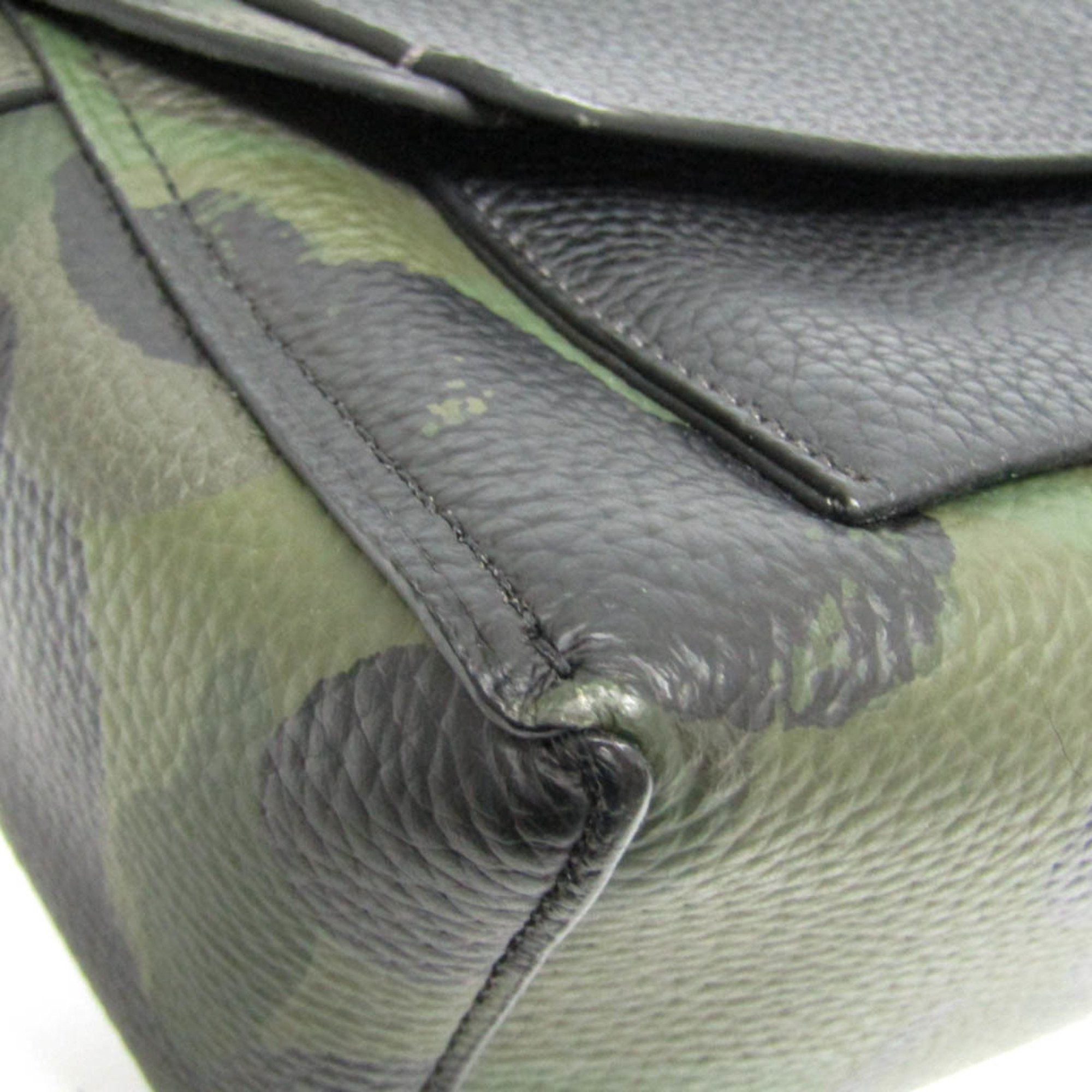 Coach Coach Manhattan Wild Beast 72009 Men's Leather Shoulder Bag Black,Khaki Size ONE SIZE - 4 Thumbnail