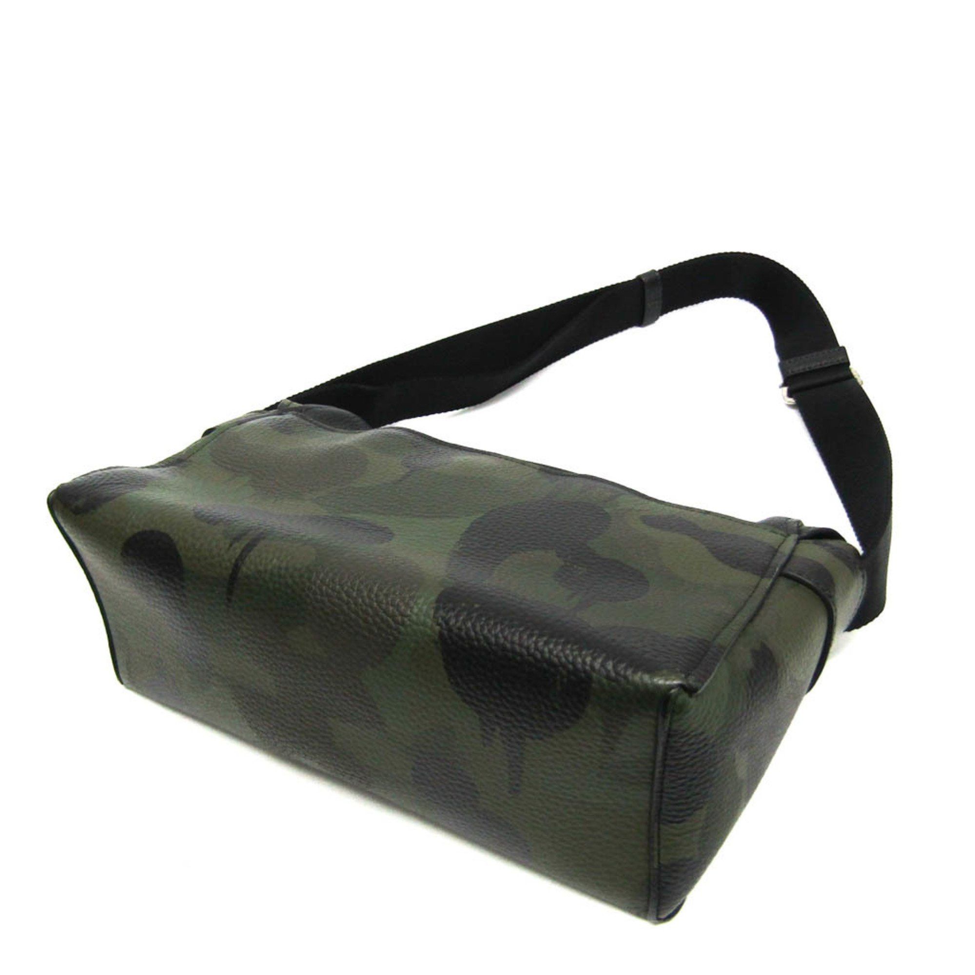 Coach Coach Manhattan Wild Beast 72009 Men's Leather Shoulder Bag Black,Khaki Size ONE SIZE - 2 Thumbnail