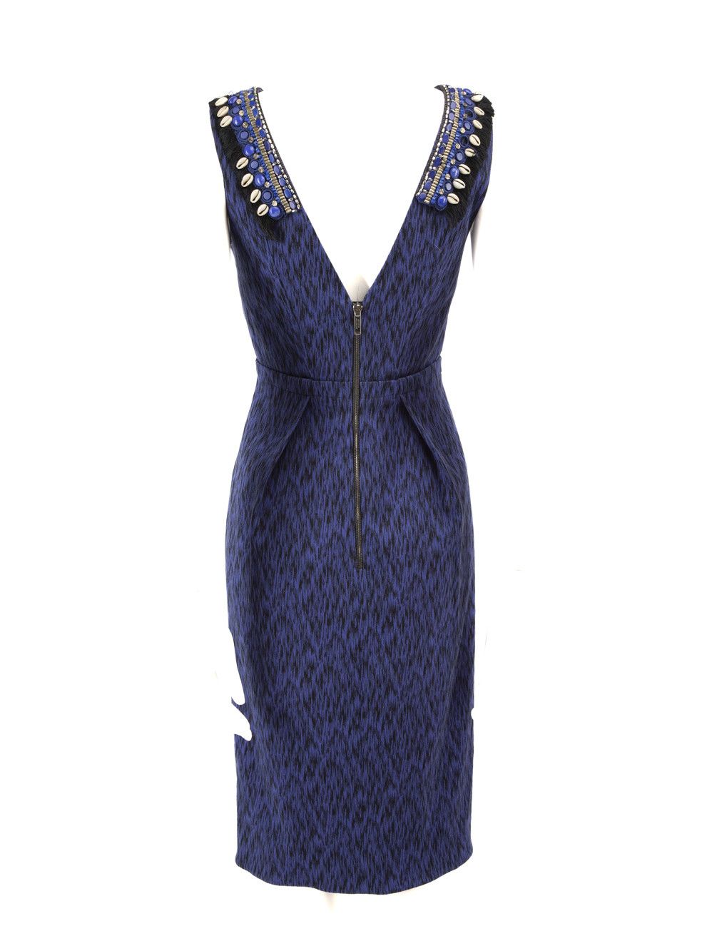 Matthew Williamson Blue Sleeveless Printed Dress Size S / US 4 / IT 40 - 3 Thumbnail