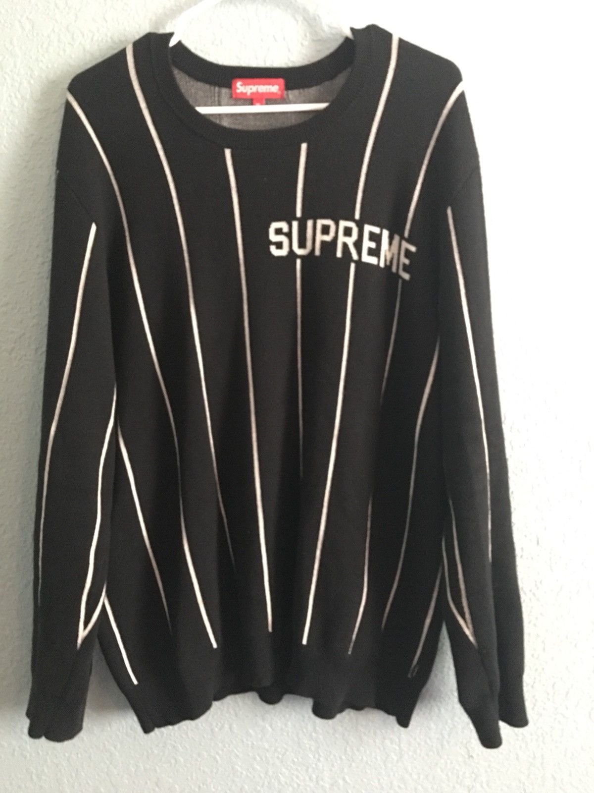 SUPREME Wide Pinstripe Sweater 13AW