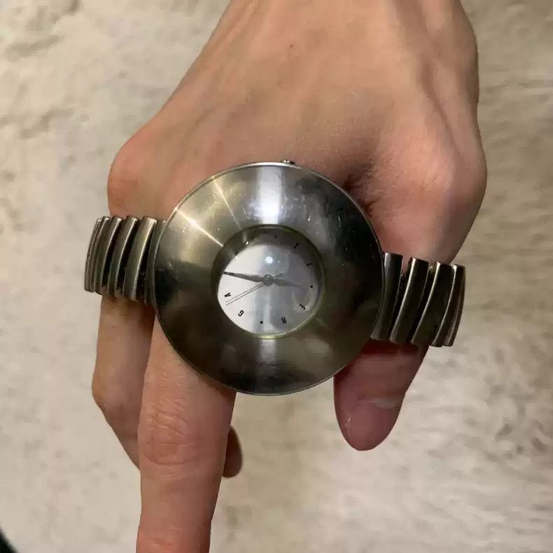 Jean Paul Gaultier Metal silver UFO disc watch watch