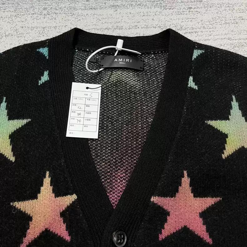 Amiri Amiri Rainbow Gradient Five Star Cashmere Cardigan shirt Grailed