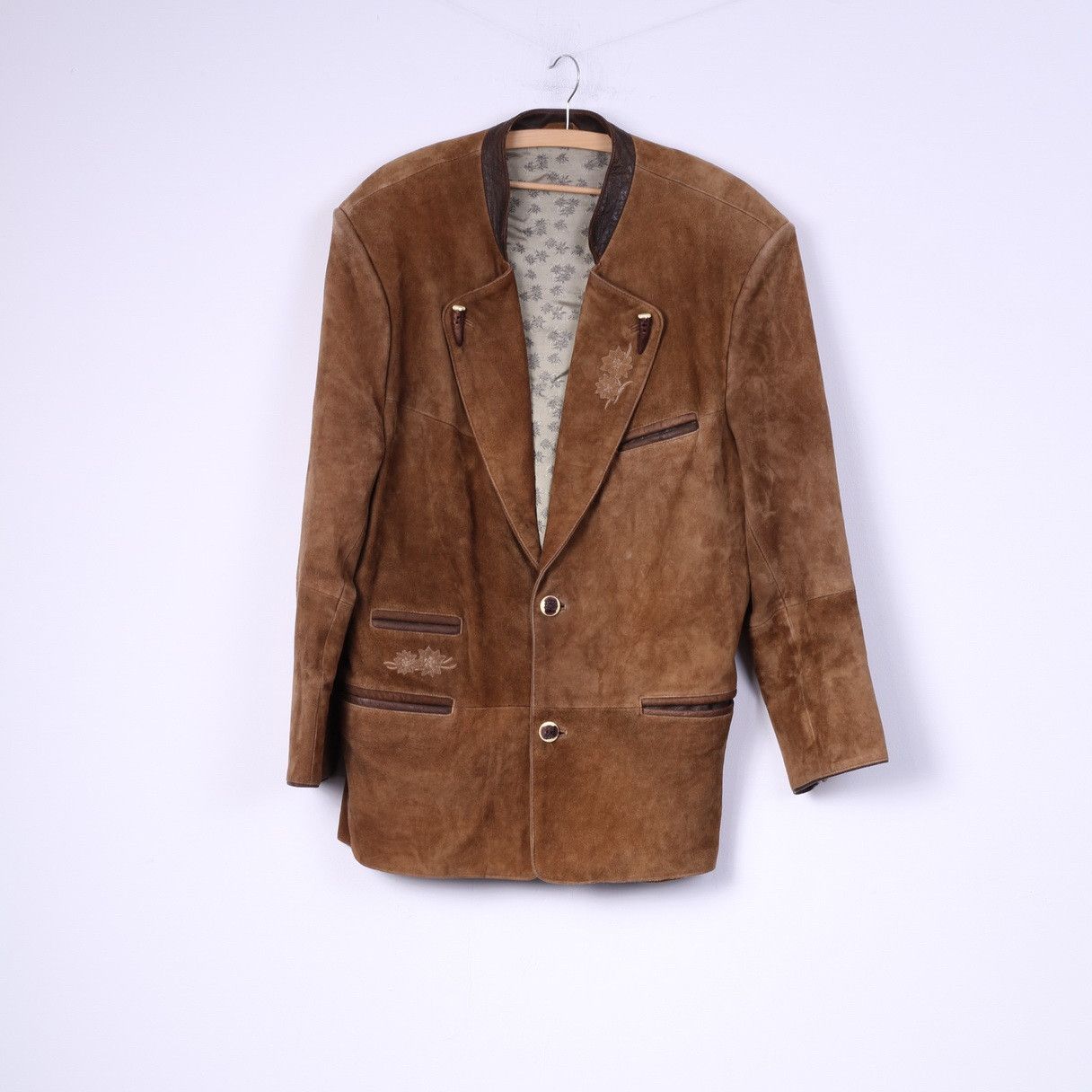 Other Canada C&A Men 44 L Leather Jacket Blazer Camel Retro 10677 Size US S / EU 44-46 / 1 - 2 Thumbnail