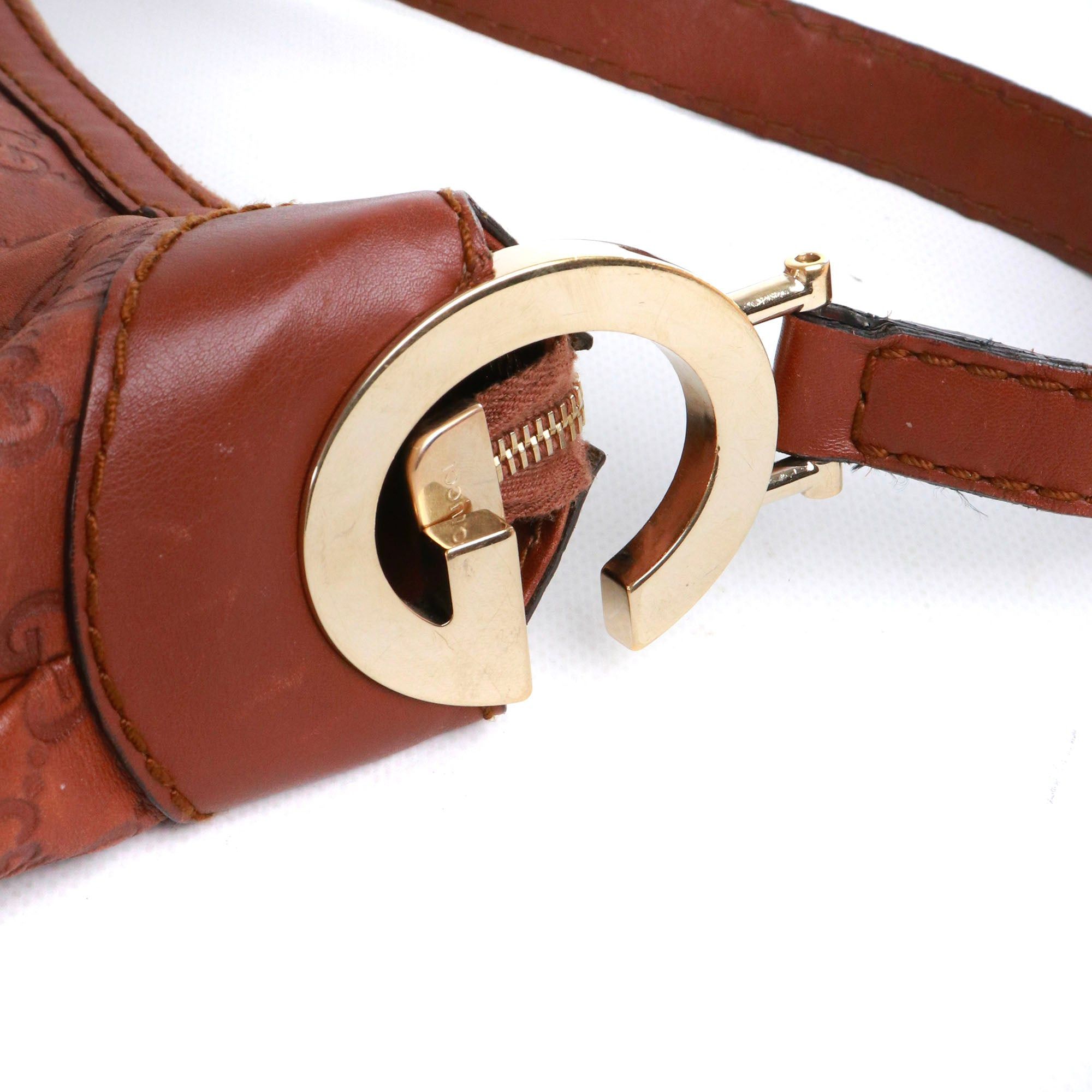 Gucci GUCCI - Gucci shoulder bag in vintage brown embossed leather Size ONE SIZE - 8 Thumbnail