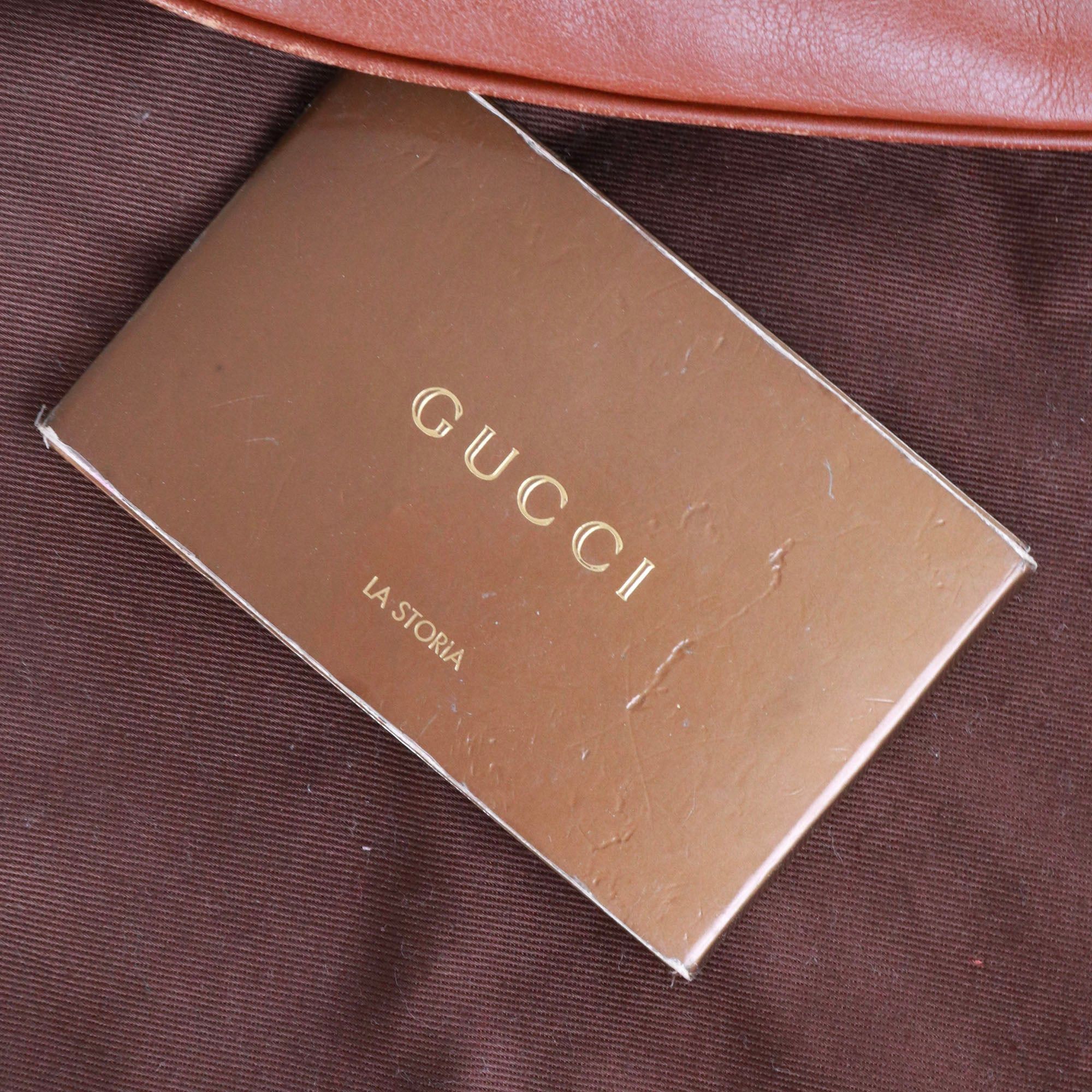 Gucci GUCCI - Gucci shoulder bag in vintage brown embossed leather Size ONE SIZE - 12 Thumbnail
