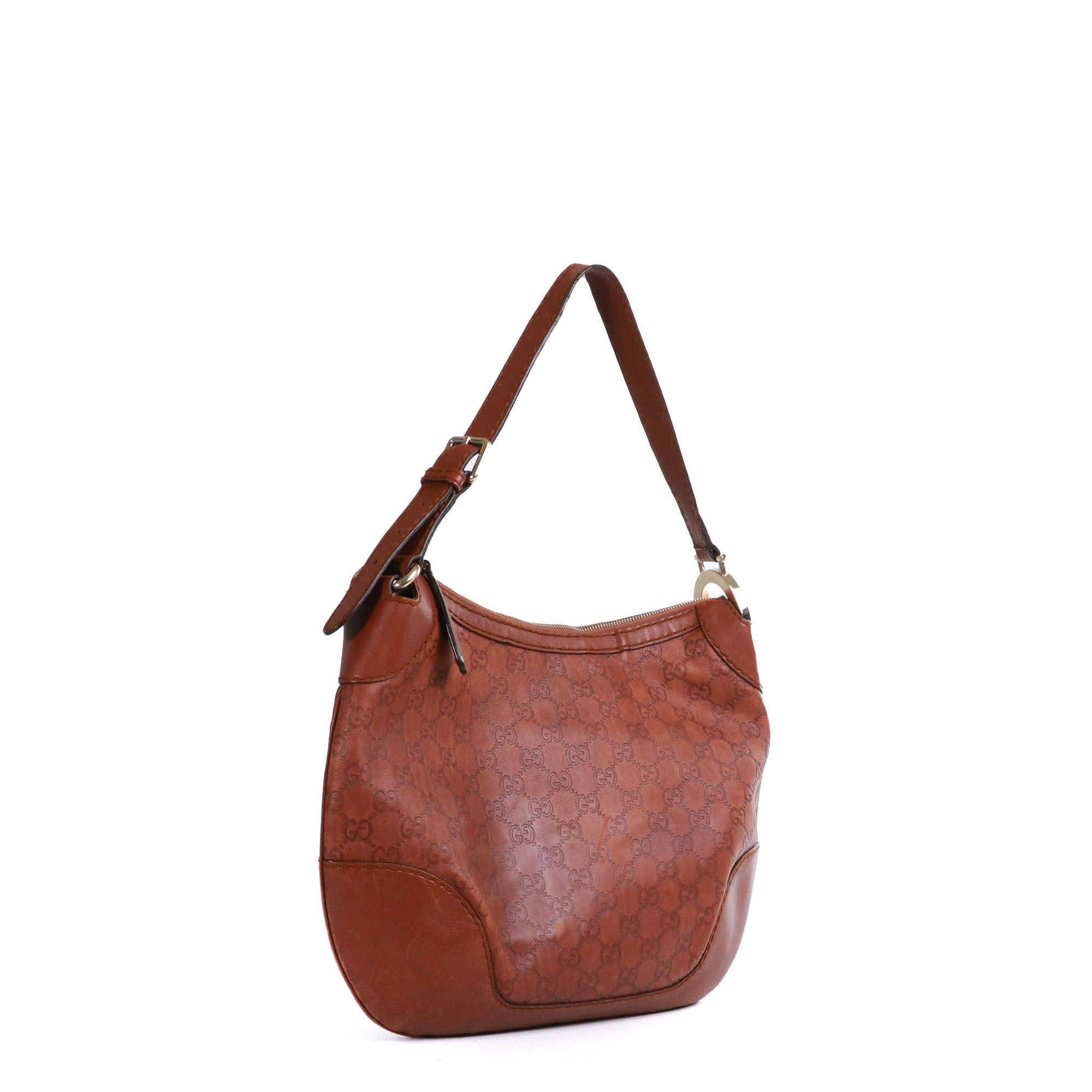 Gucci GUCCI - Gucci shoulder bag in vintage brown embossed leather Size ONE SIZE - 2 Thumbnail