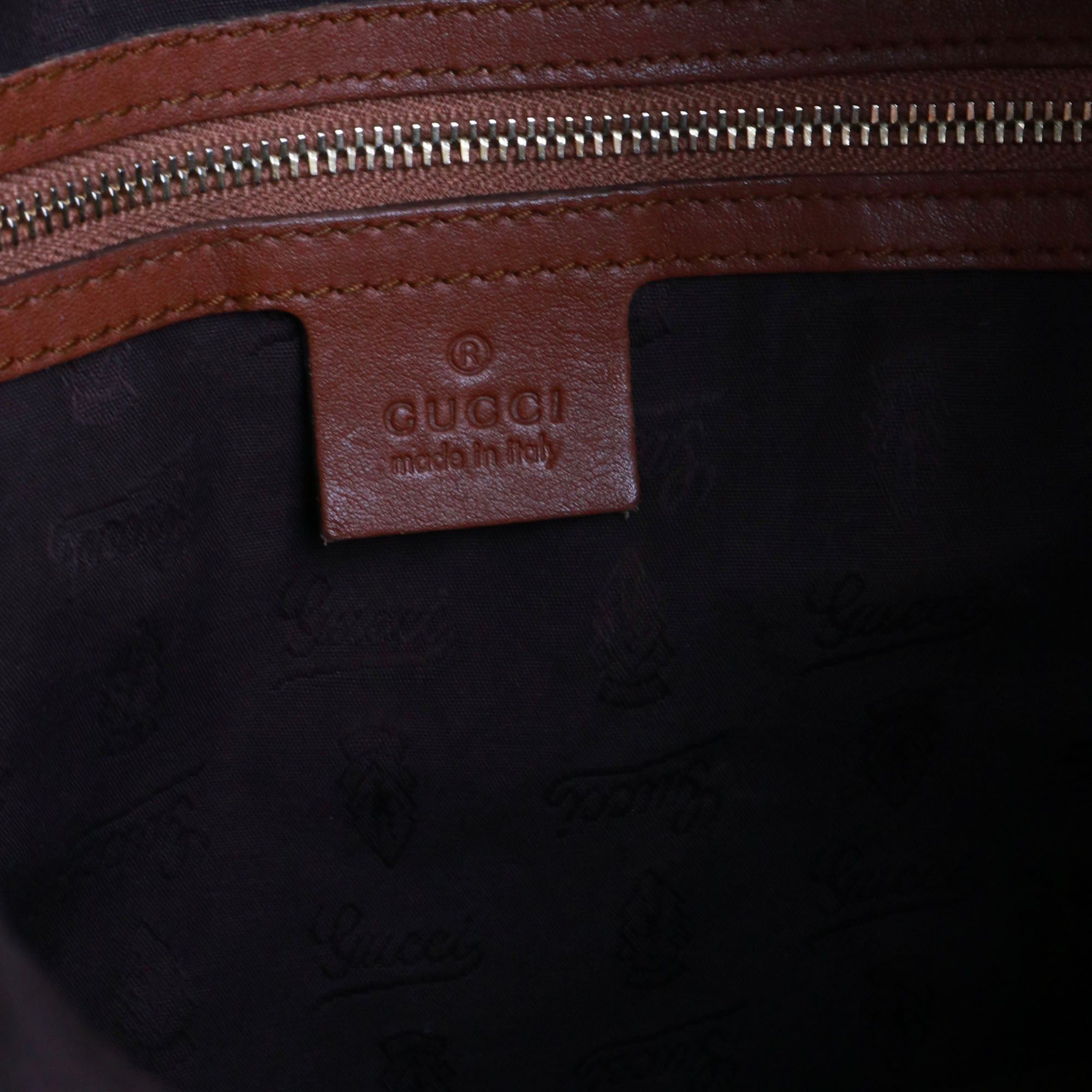 Gucci GUCCI - Gucci shoulder bag in vintage brown embossed leather Size ONE SIZE - 9 Thumbnail