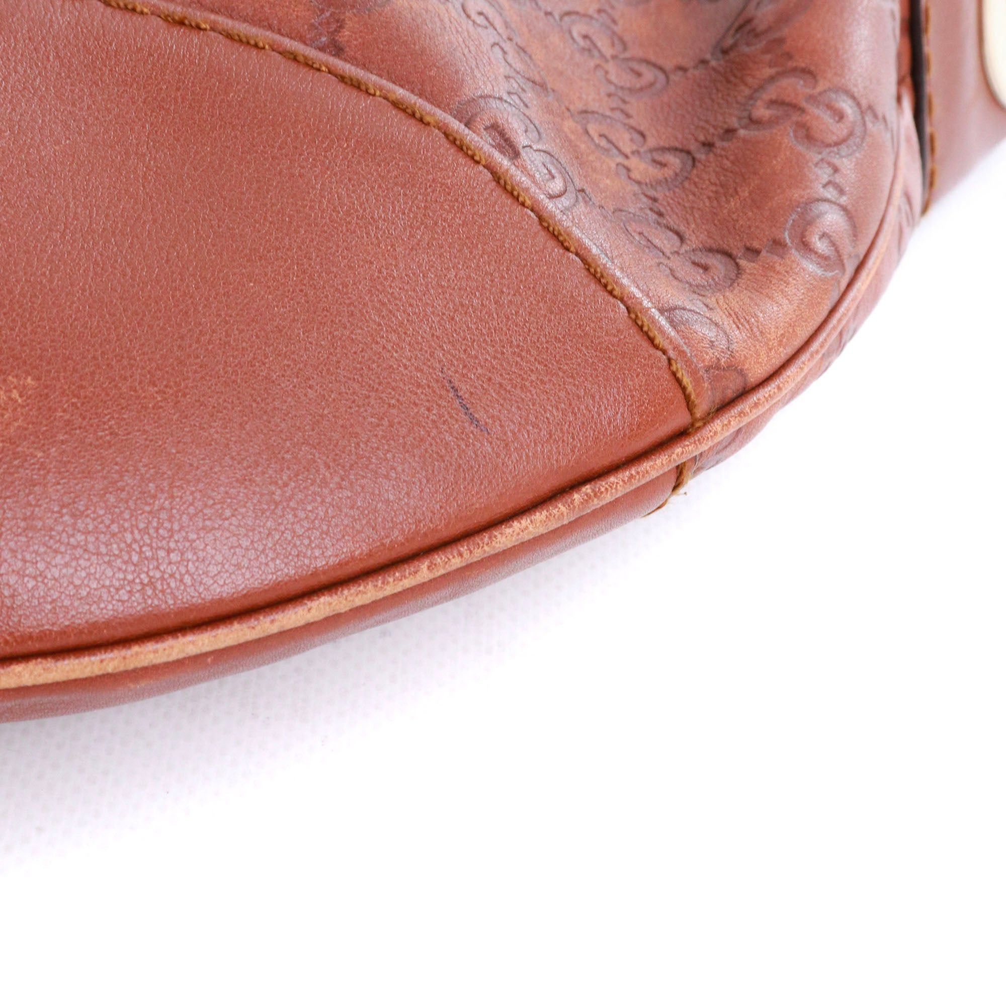 Gucci GUCCI - Gucci shoulder bag in vintage brown embossed leather Size ONE SIZE - 7 Thumbnail