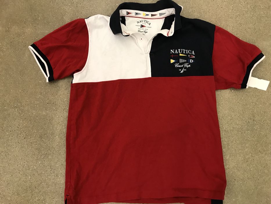 Nautica Nautica Sailing Team Polo Shirt Multi Colored American Flag Usa ...