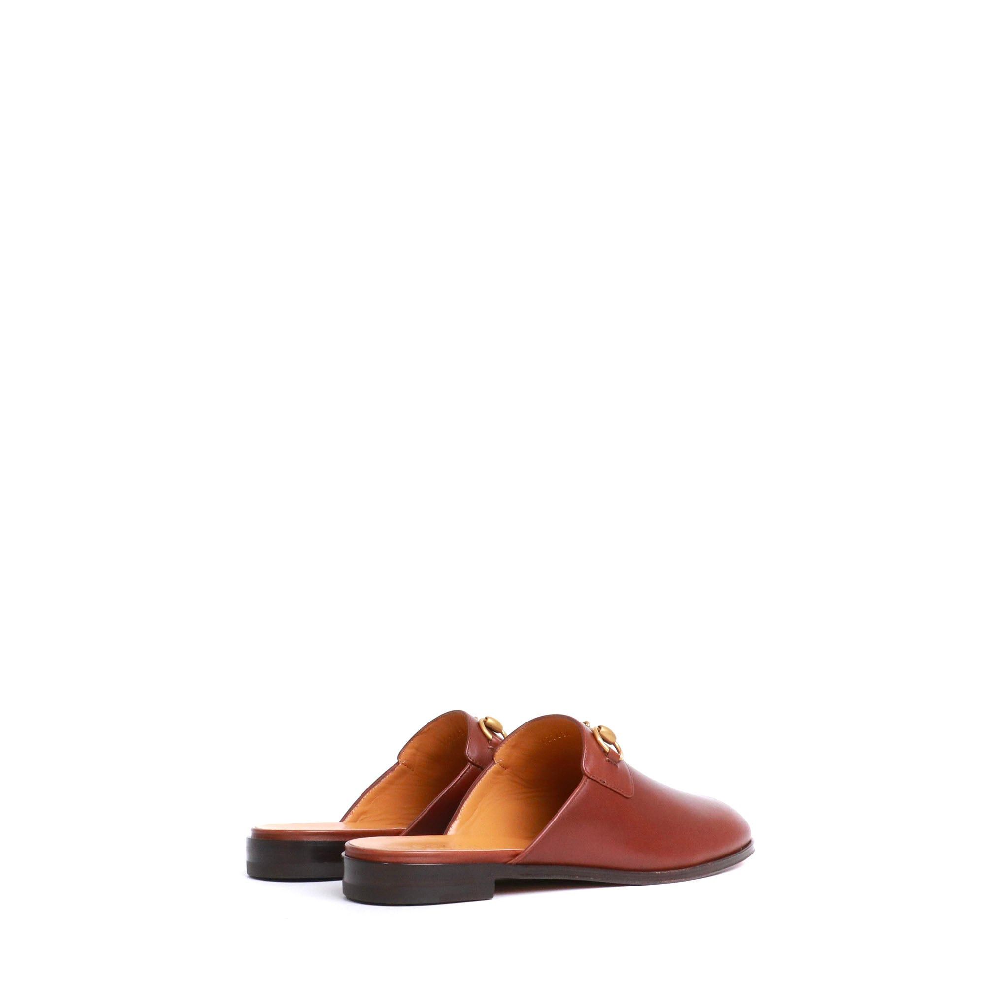 Gucci GUCCI - Gucci Mors mules in brown smooth leather (T42) Size US 11 / IT 41 - 3 Thumbnail
