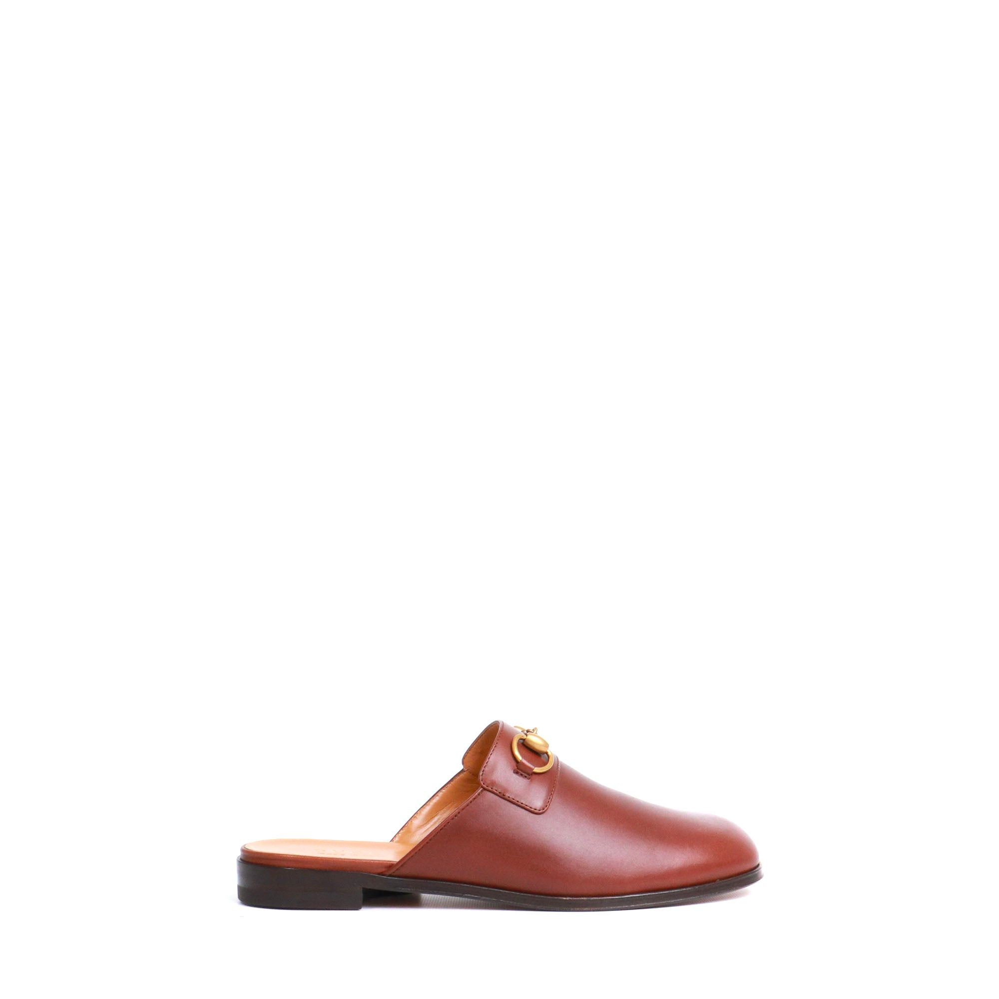 Gucci GUCCI - Gucci Mors mules in brown smooth leather (T42) Size US 11 / IT 41 - 2 Thumbnail