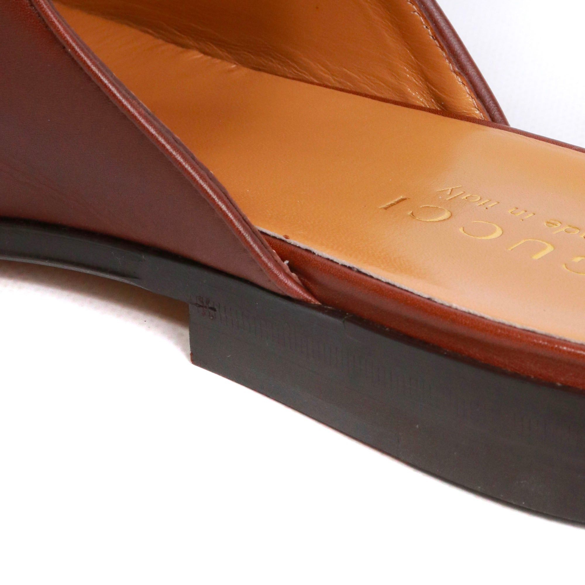 Gucci GUCCI - Gucci Mors mules in brown smooth leather (T42) Size US 11 / IT 41 - 5 Thumbnail