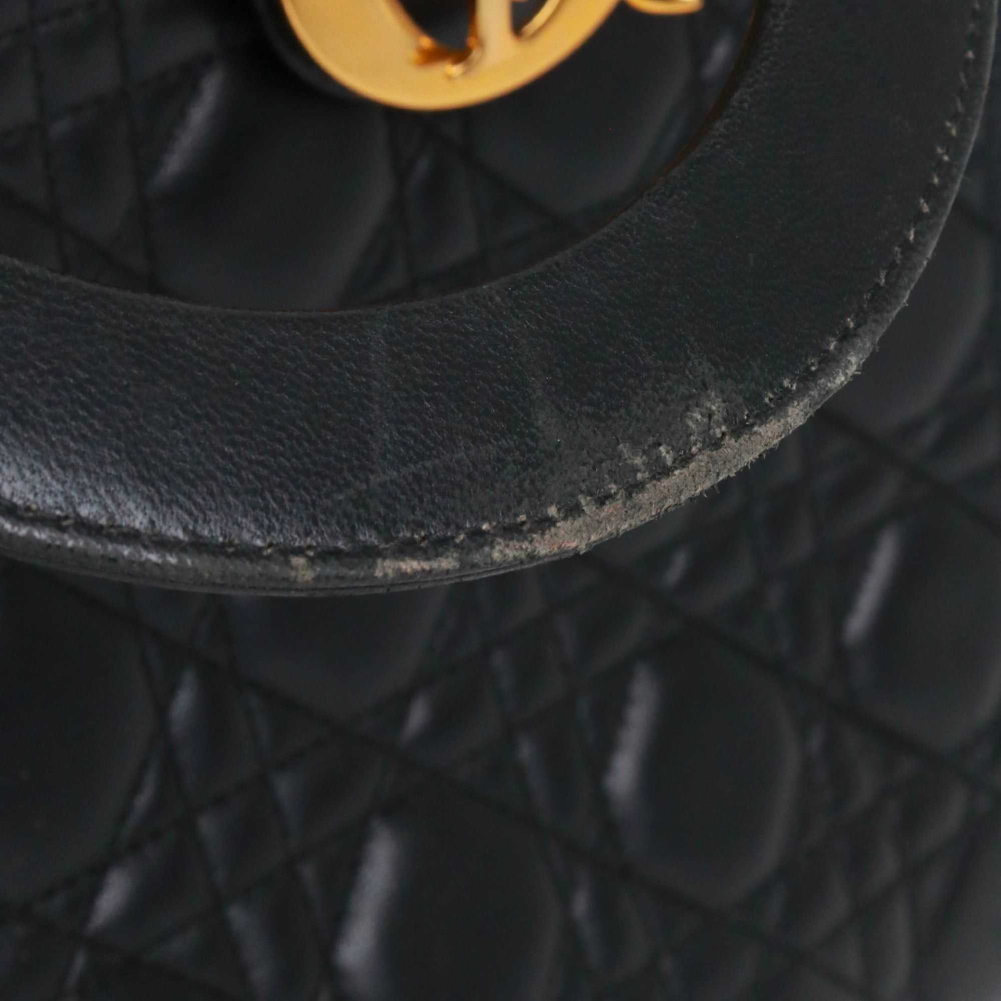 Dior DIOR - Large Lady Dior handbag in black quilted leather Size ONE SIZE - 8 Thumbnail