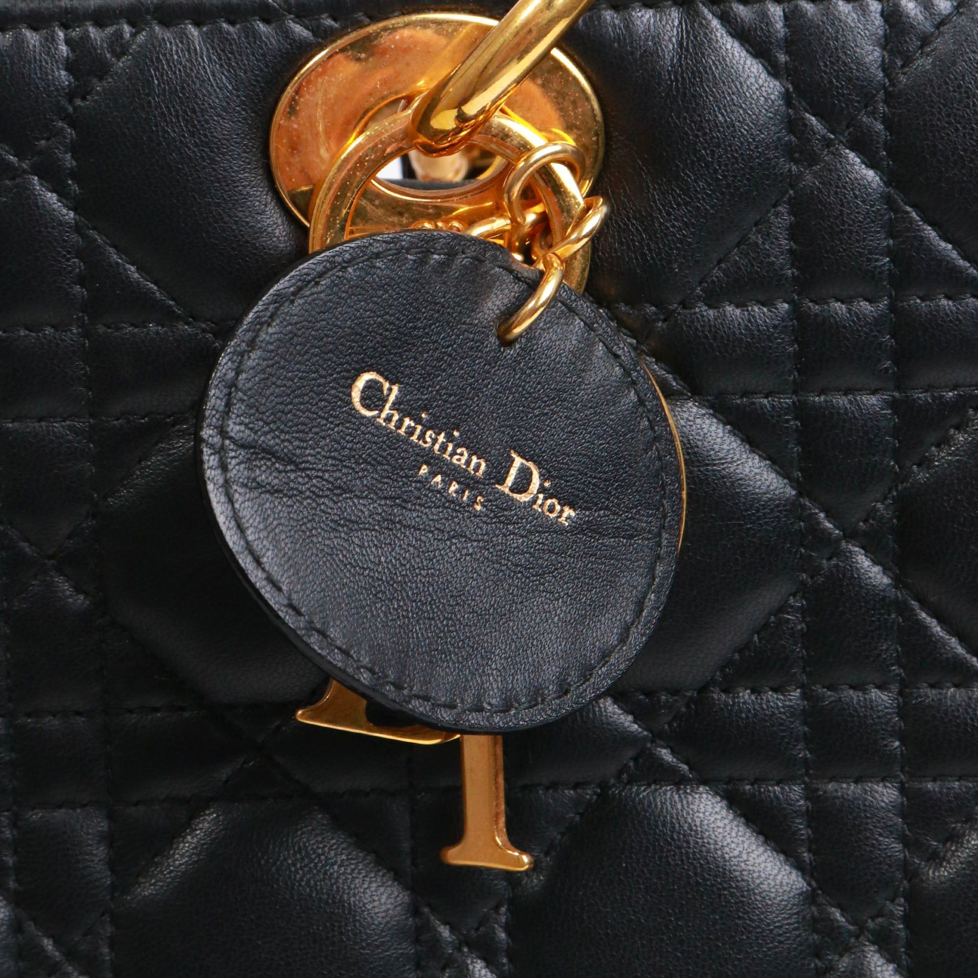 Dior DIOR - Large Lady Dior handbag in black quilted leather Size ONE SIZE - 10 Thumbnail