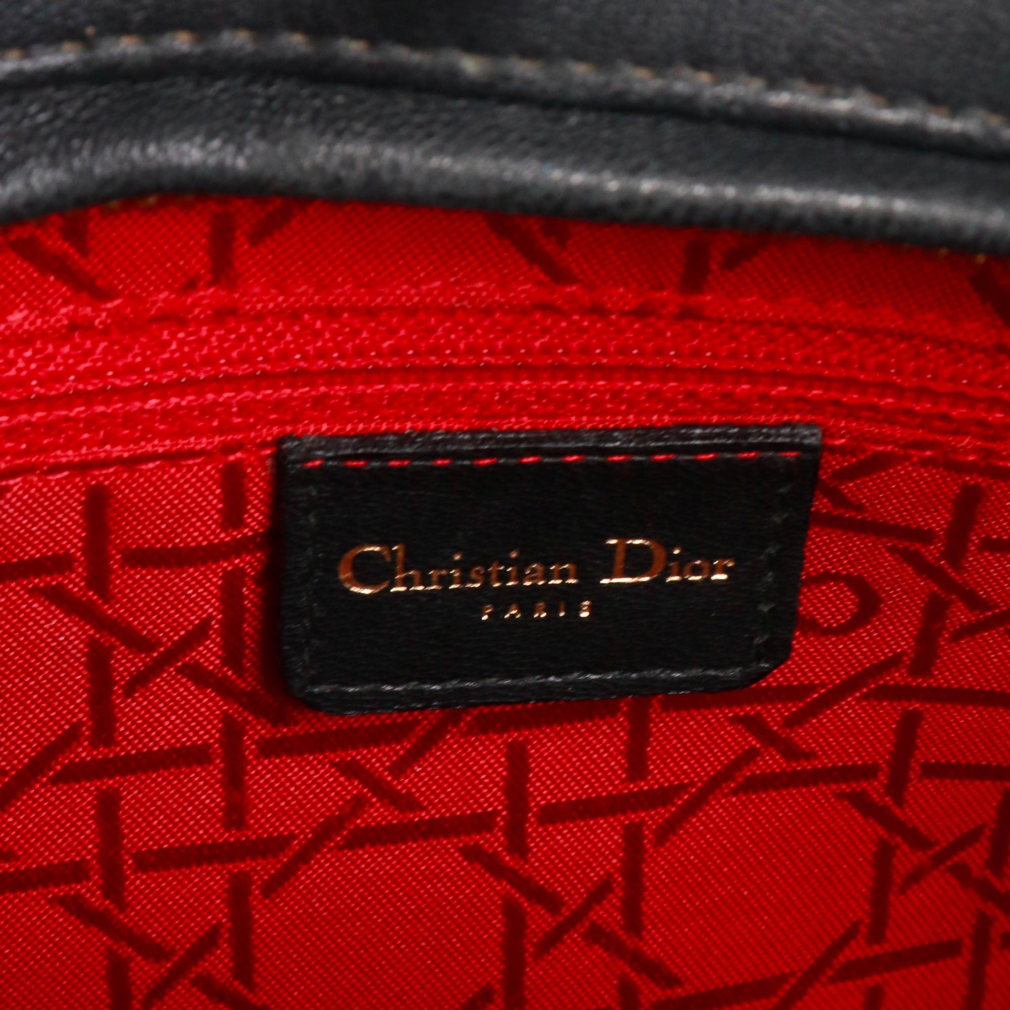 Dior DIOR - Large Lady Dior handbag in black quilted leather Size ONE SIZE - 11 Thumbnail