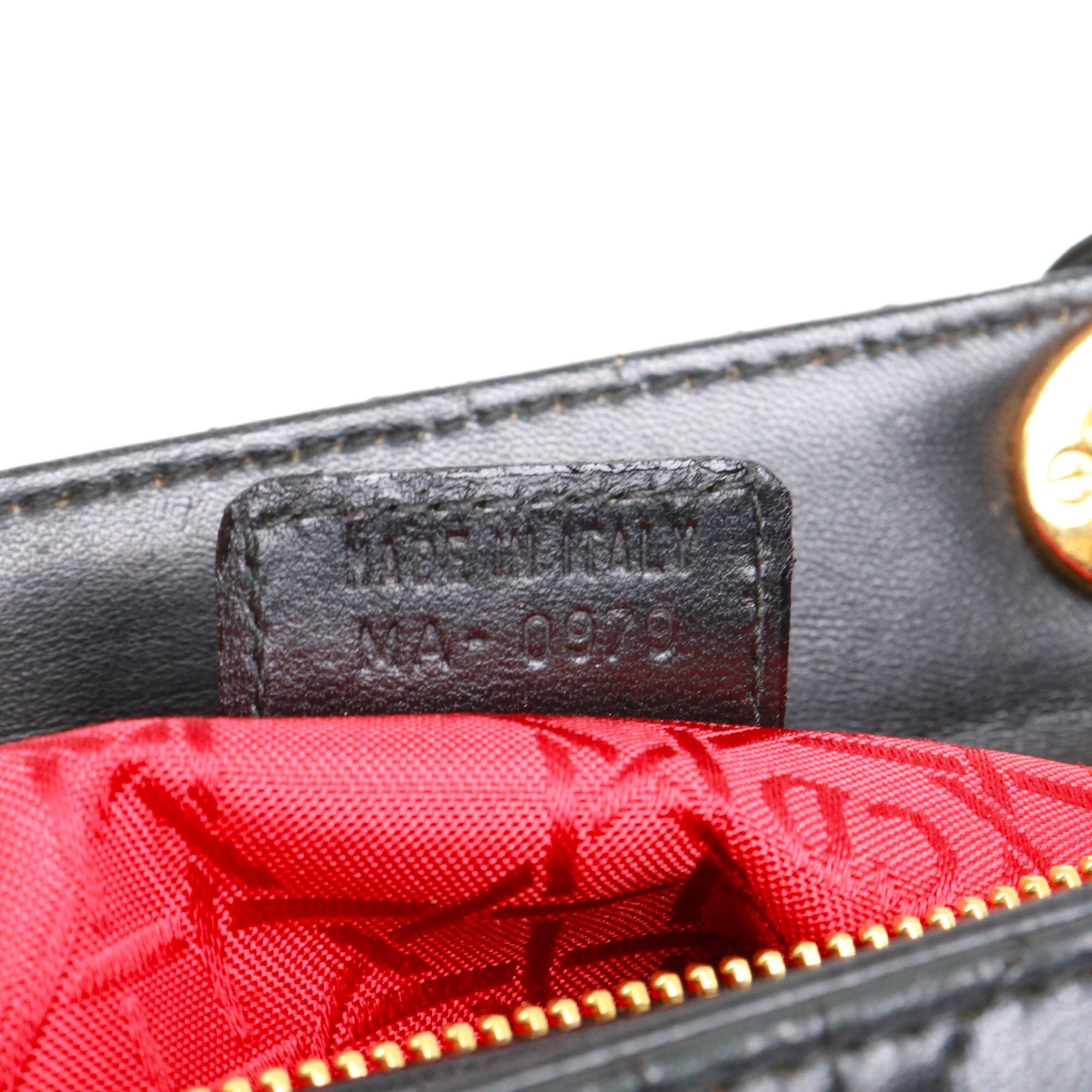 Dior DIOR - Large Lady Dior handbag in black quilted leather Size ONE SIZE - 12 Thumbnail