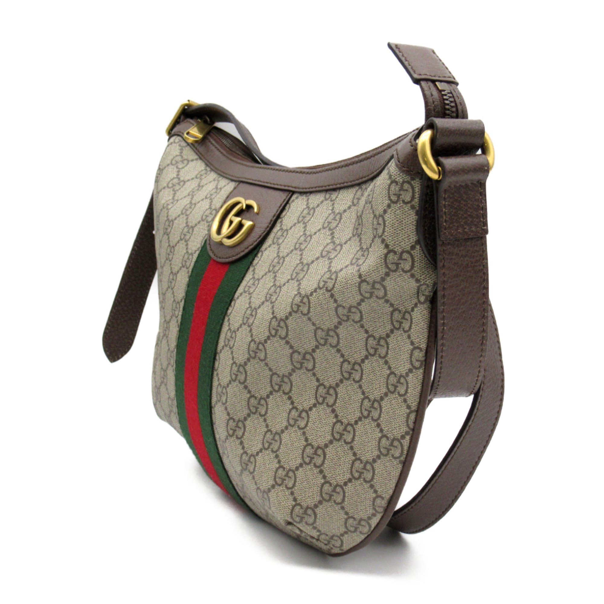 Gucci GUCCI GG Supreme Shoulder Bag Beige Brown PVC coated canvas leather 598125 Grailed