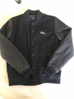 Obey Wizard Varsity Jacket in Black for Men