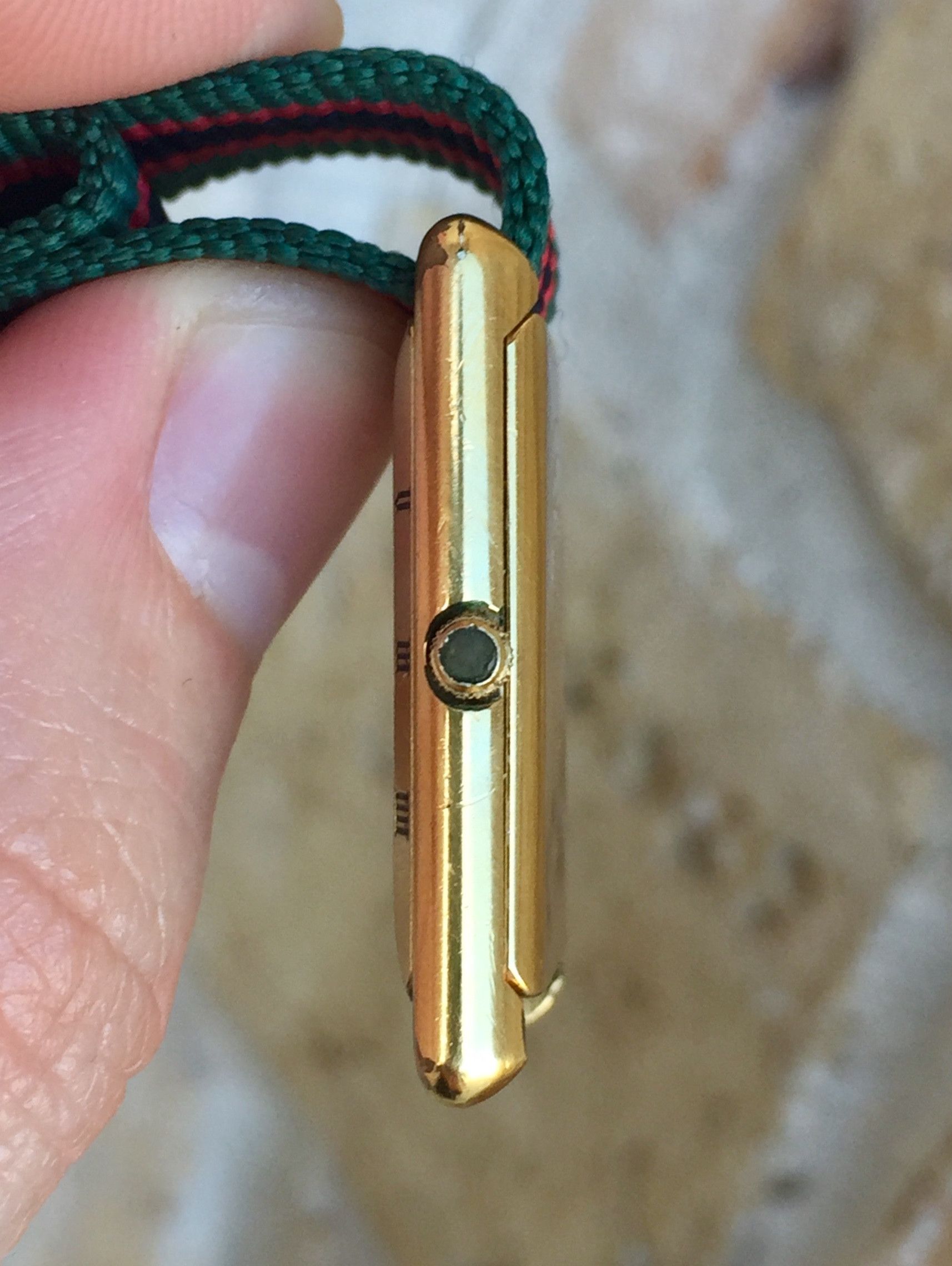 Gucci 24mm 4200 M Tank Gold Plated Watch on Custom Web Stripe Nato Strap Grailed