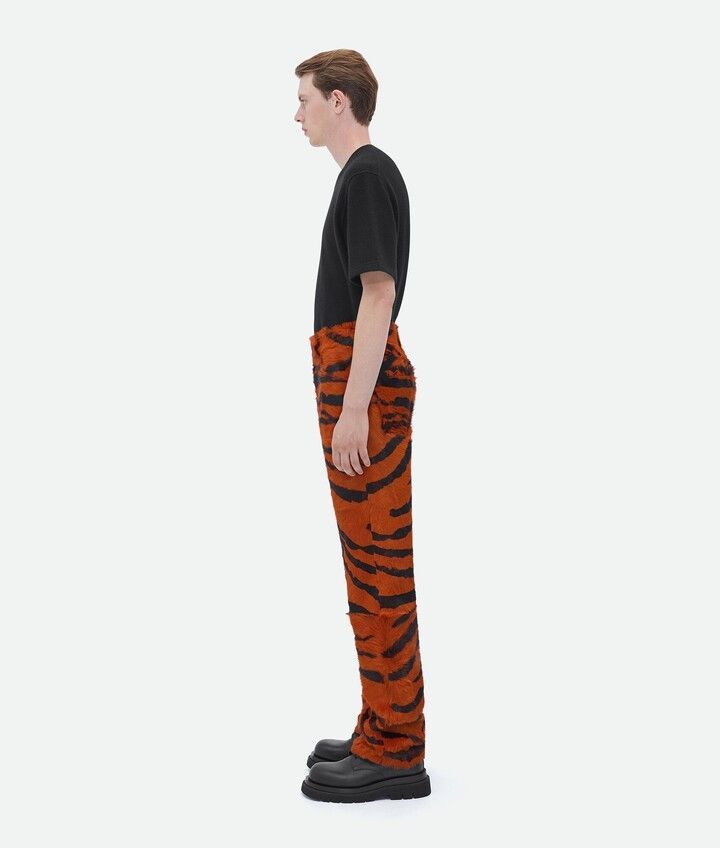 Bottega Veneta Straight Leg Shearling Tiger Print Pants Size US 32 / EU 48 - 3 Thumbnail