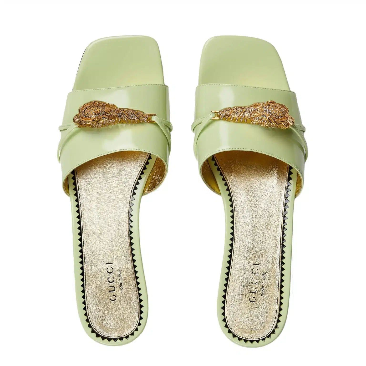 Gucci Gucci Snake Head Leather Slide Sandals SIZE 40 Size ONE SIZE - 2 Thumbnail
