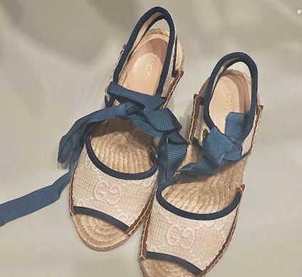Gucci Gucci GG Espadrille Heels Sandals SIZE 40 Size ONE SIZE - 3 Thumbnail