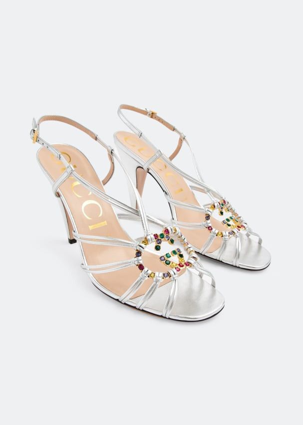 Gucci Interlocking G Crystals Sandals SIZE 39.5