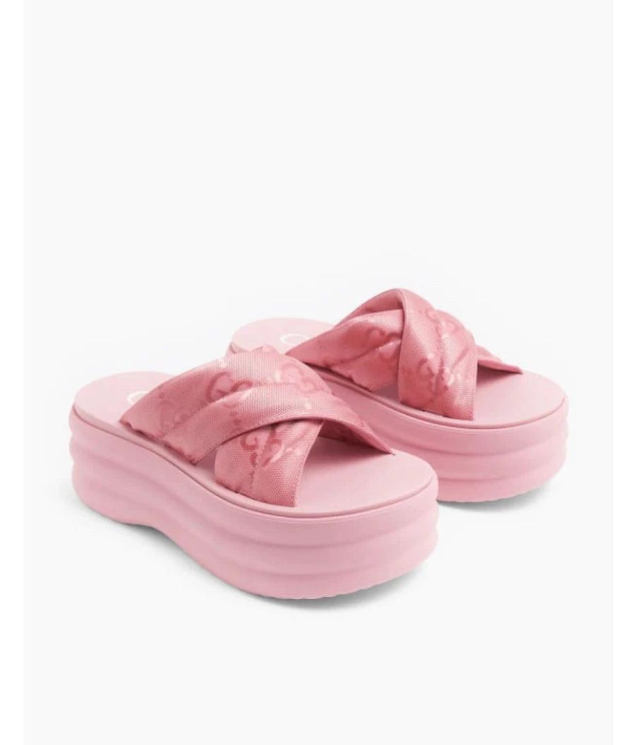 Gucci Gucci GG Crossed Platform Sandals Size ONE SIZE - 3 Thumbnail