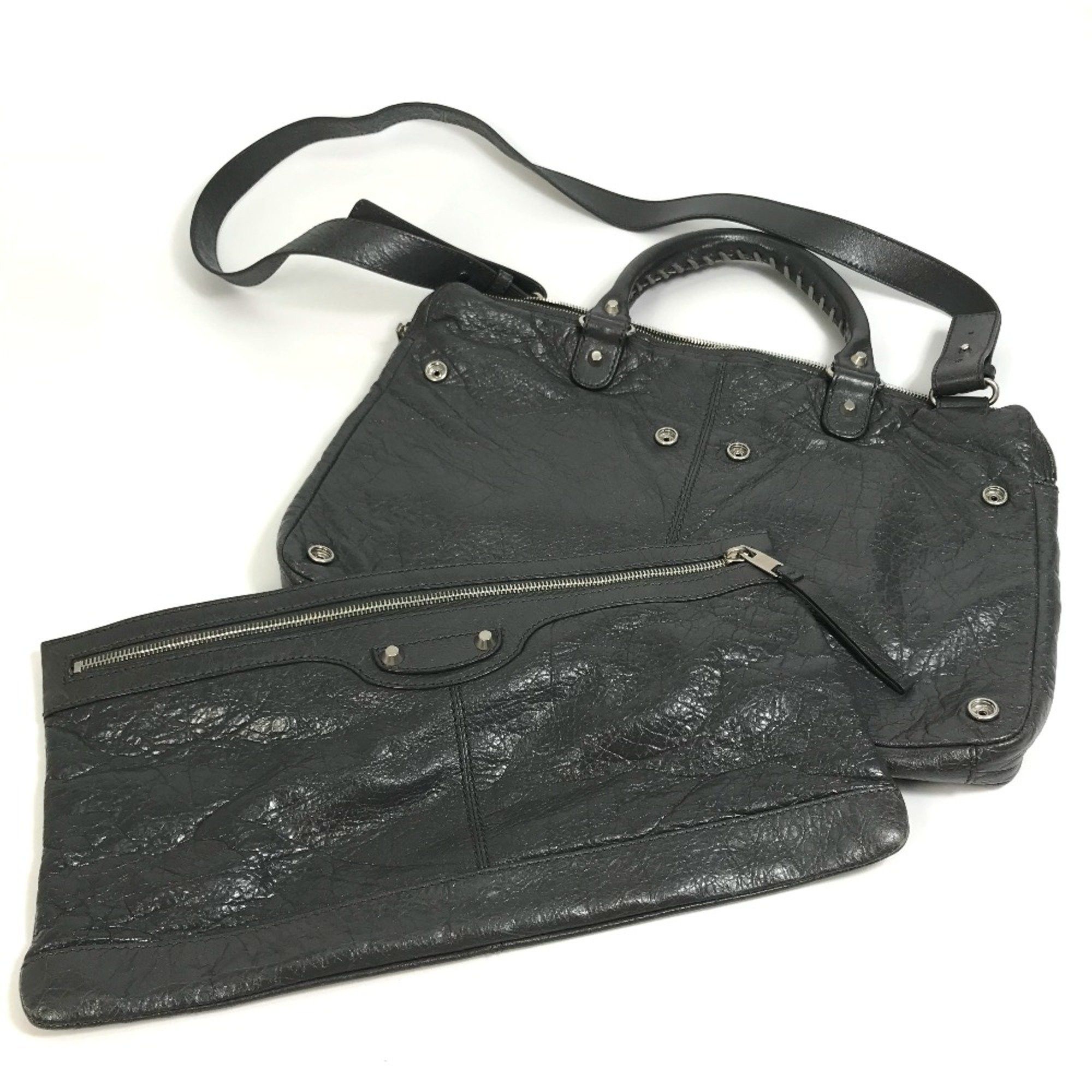 Balenciaga Balenciaga 310939 Wrinkles processing bag briefcase Business bag gray Size ONE SIZE - 16 Thumbnail