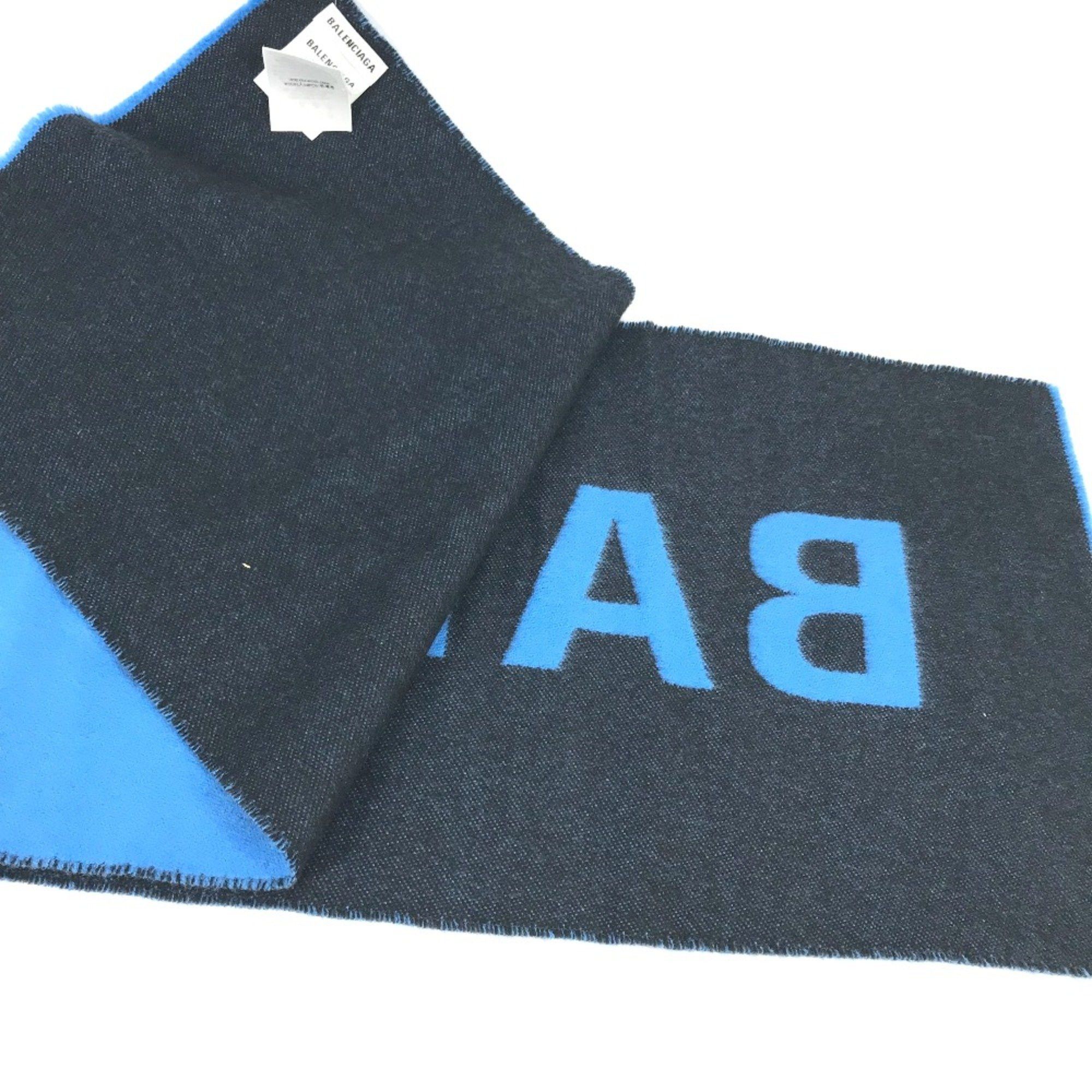 Balenciaga Balenciaga Bicolor Scarf blue Black Size ONE SIZE - 5 Thumbnail