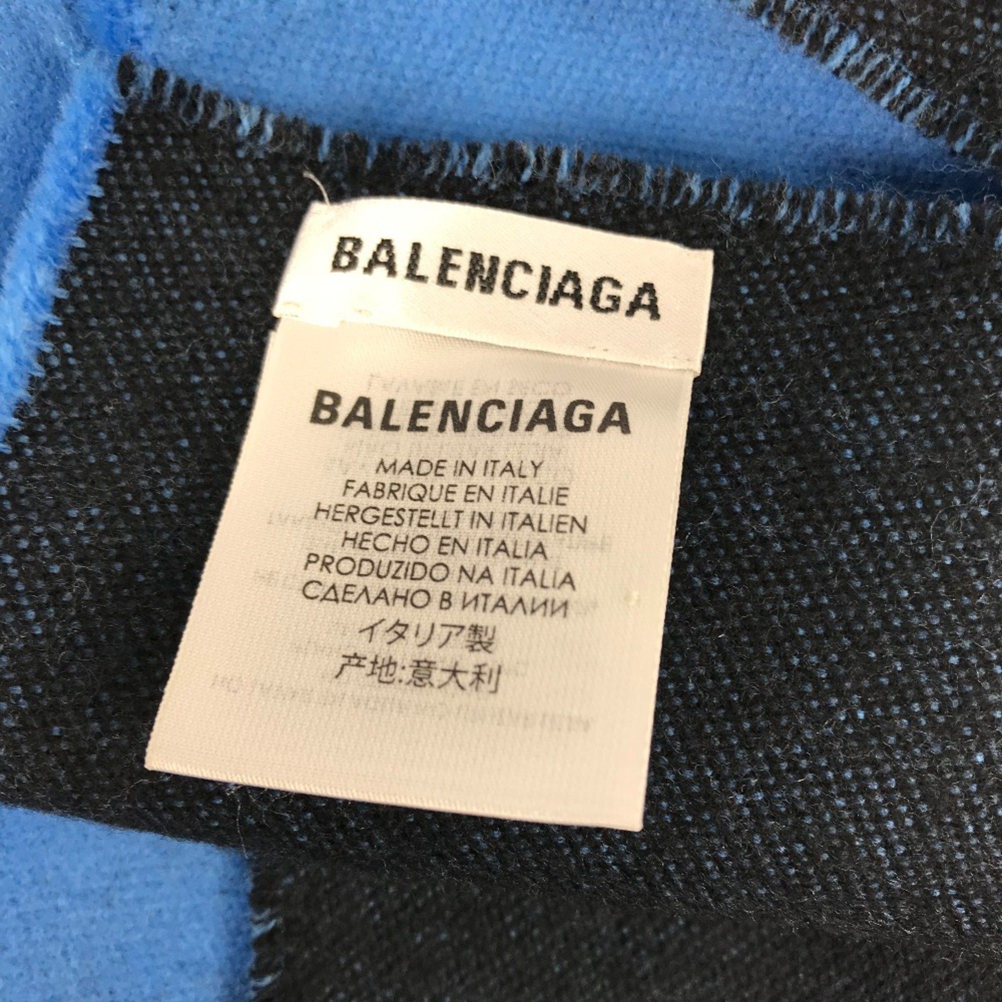 Balenciaga Balenciaga Bicolor Scarf blue Black Size ONE SIZE - 7 Thumbnail