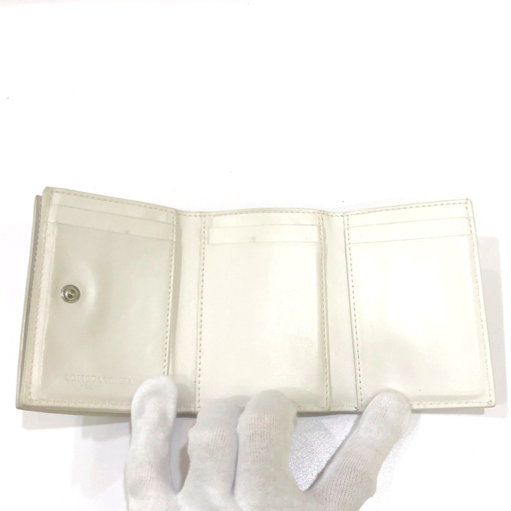Bottega Veneta BOTTEGA VENETA Intrecciato Tiny Trifold wallet White Size ONE SIZE - 7 Thumbnail