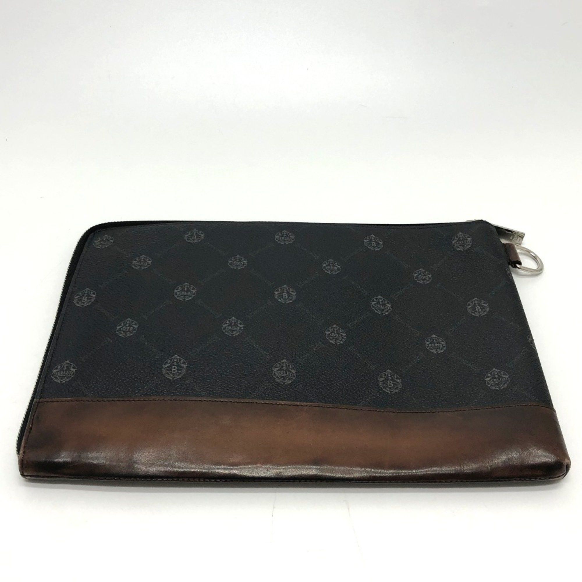 Berluti Berlutti E1129 Signature bag logo Clutch bag Black Size ONE SIZE - 3 Thumbnail