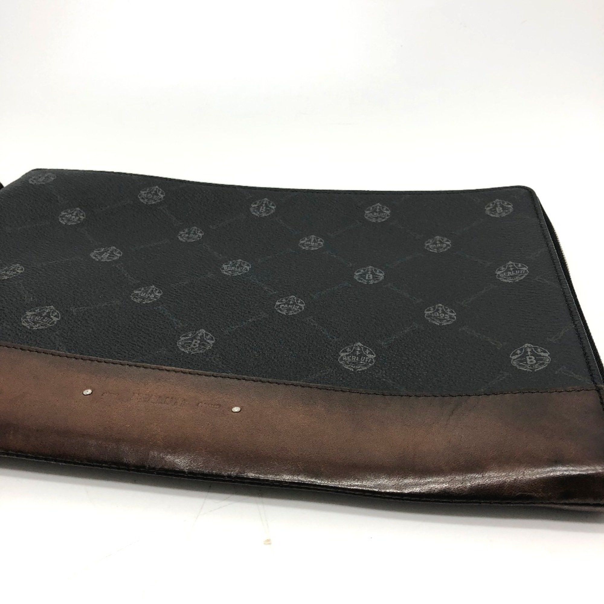 Berluti Berlutti E1129 Signature bag logo Clutch bag Black Size ONE SIZE - 7 Thumbnail