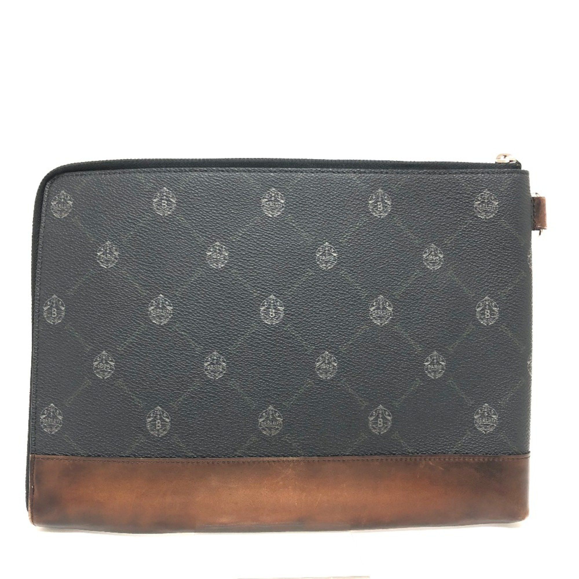 Berluti Berlutti E1129 Signature bag logo Clutch bag Black Size ONE SIZE - 2 Thumbnail