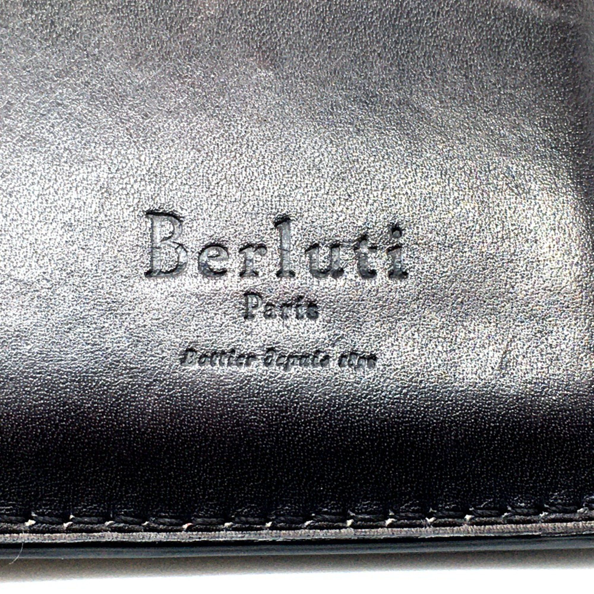 Berluti Berlutti calligraphy Long Wallet Leather accessory Long wallet Folded wallet purple Dark Purple Based x Black Size ONE SIZE - 7 Thumbnail